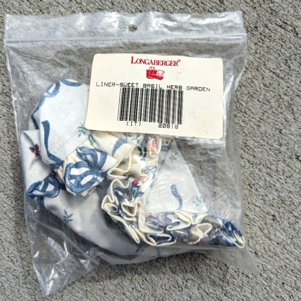 Longaberger Basket Liner Sweet Basil Herb Garden 20818